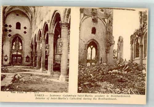 Ypres Kirche Saint Martin nach der Bombadierung