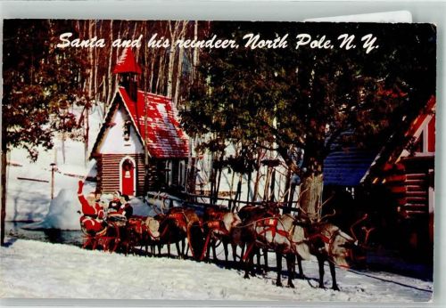 Lake Placid 1957 Weihnachtsmann Rentiere North Pole Wilmington Winter