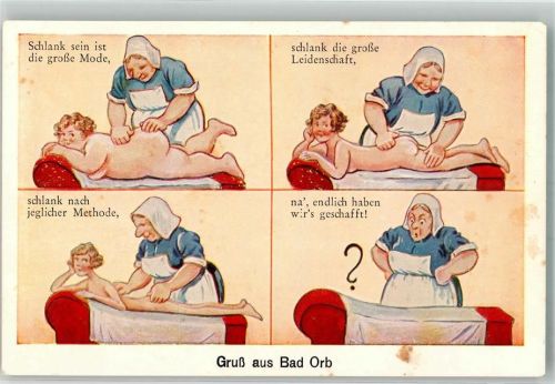 Bad Orb Massage dicke Frau und dann schlanke Frau Humor