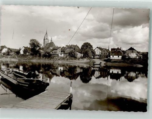 37671 W3470 Lüchtringen FOTO KEINE AK Weser Fähre Ort handschriftlich Foto Original aus Archiv eines Ansichtskartenverlags