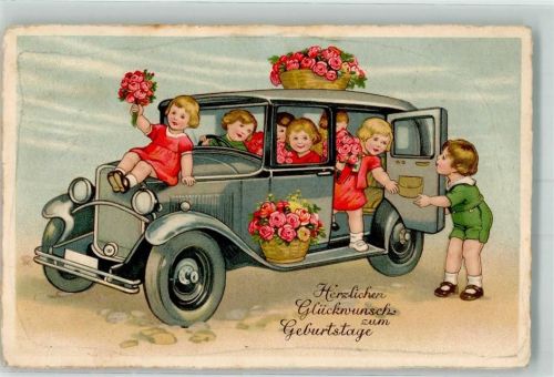 Kinder mit Rosen Geburtstag