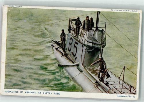 1916 Submarine B5 An der Versorgungseinheit angekommen