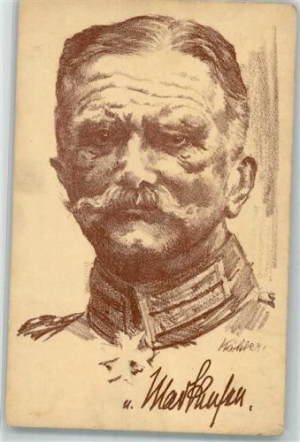 sign. Köhler Generalfeldmarschall August von Mackensen mit Orden Pour le Merite WK I Württembergischer Landesverein Rotes Kreuz
