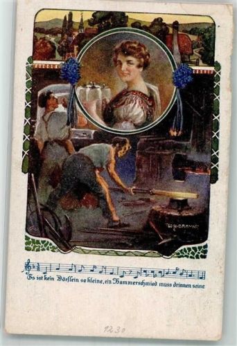 1921 Nr. 1230 Noten : Ein Hammerschmied sign. Braun W.H.
