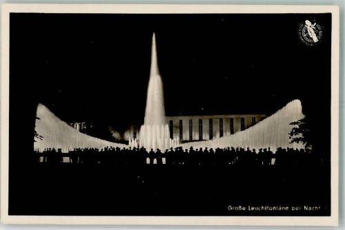Düsseldorf 1937 Große Leuchtfontaine bei Nacht während der Ausstellung Schaffendes Volk Verlag Kalinowski