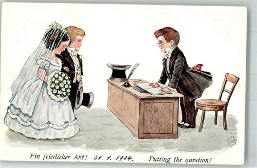 1913 Verlag WSSB 1019 Hochzeit Tintenfaß