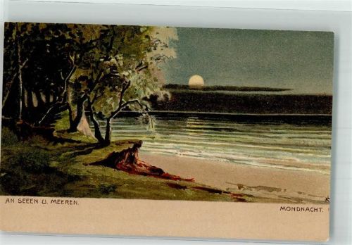1903 An Seeen und Meeren Mondnacht Nordwestdeutscher Kunstverlag Nr.1104