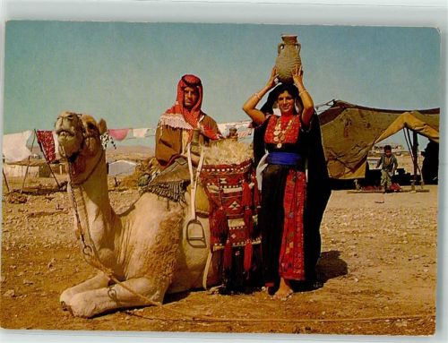 Beduinen Tracht Mann Frau Kamel Motiv Israel Foto AK