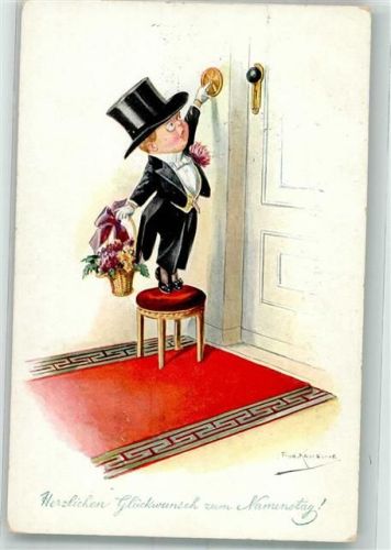 1920 Namenstag Kind Blumen Do Nr.487