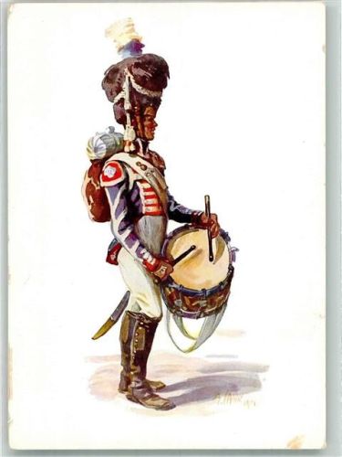 1914 sign. Jank Englischer Tambour in Uniform zu Zeiten der Napoleonischen Kriege Verlag Wolf & Sohn