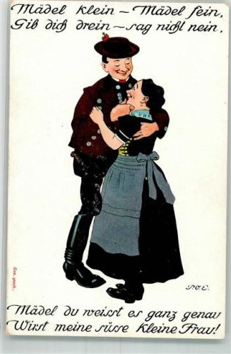Frau Paar Tracht Spruch