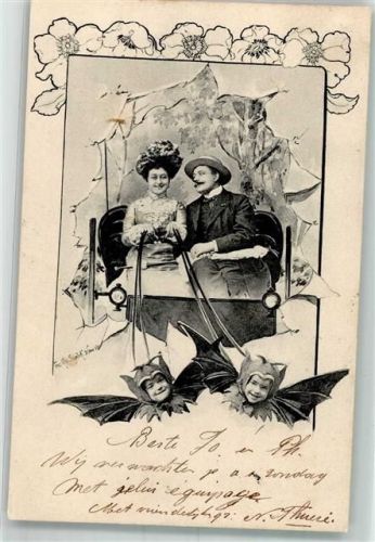 1901 als Kinder Frau Paar Blumen sign. Scolik