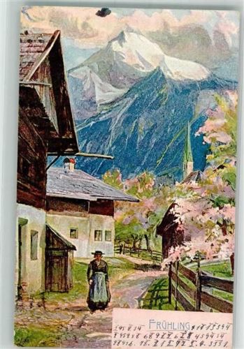 1902 Frühling Frau Tracht Berge K.B.D. Nr.772