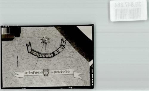 69488 W6943 Birkenau , Odenw FOTO KEINE AK Sonnenuhr am Haus Ort handschriftlich Foto Original aus Archiv eines Ansichtskartenverlags