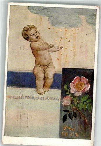 München 1912 sign. Kaulbach F.A. v. Heckenrosentag Mai 1912
