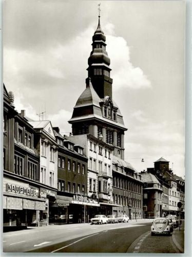 Völklingen Rathausstrasse Geschäft Kaufhaus VW Käfer Auto Kirche