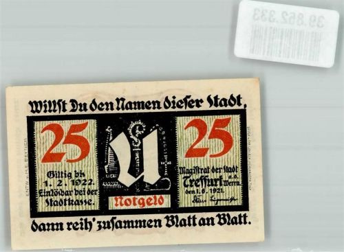 Treffurt 1921 25 Pfg. ehem. Kurmainzisch. Amtshaus bis 1802