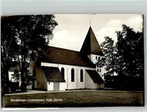 Nordenham Kath. Kirche Foto AK beschnitten