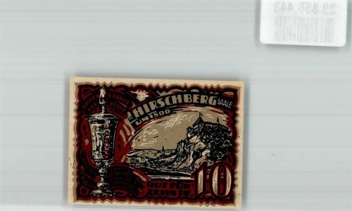 Hirschberg 1921 Gutschein über 10 Pfennig Ansicht aus dem Jahre 1800