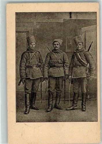 1915 Drei Kosaken mit Fellmützen Feldpost WK I 22. Inf.-Div.