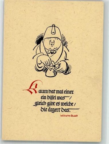 Spruch aus Fips der Affe F.A. Ackermanns Kunstverlag Nr. 4494 Busch Wilhelm