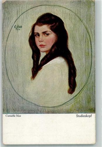Studienkopf Frauenporträt Primus Wohlgemuth & Lissner Nr. 5073 Max, Corneille Künstlerkarte