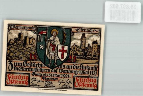 Eisenach 50 Pfennig Torfahrt auf der Wartburg