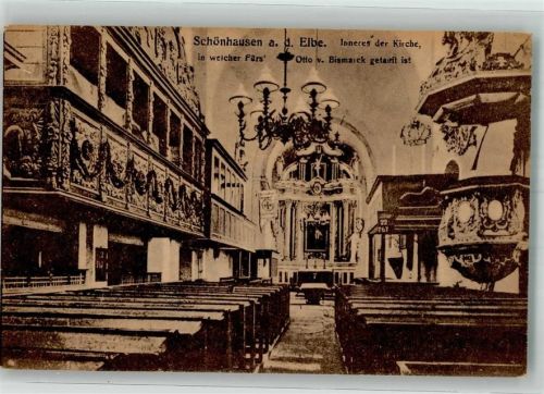 Schönhausen Inneres der Kirche St. Marien und Willebrord Taufkirche Otto von Bismarck
