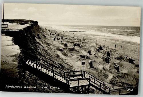 Kampen 1936 Dünentreppe zum Strand Fotograf Geyer & Co.