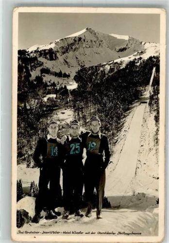 W8980 Oberstdorf Intern. Ski-Flug Woche, Heini klopfer, Sepp Weiler Verlag Heimhuber 11724 Ski 1950