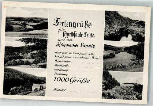 Kroppach Ansichten aus der Kroppacher Schweiz Telegrammstil Verlag Adolf Hauske Nr. 3581