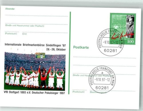 Sindelfingen 1997 Briefmarkenbörse 1997 VfB Stuttgart Stadion Sonderstempel