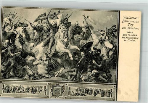 Barbarossas Sieg bei Ikonium Krieg Politik Kriegsschauplatz Künstlerkarte