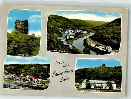 Laurenburg Burgruine Laurenburg Bahnhof und Lahnbrücke Schloss Laurenburg