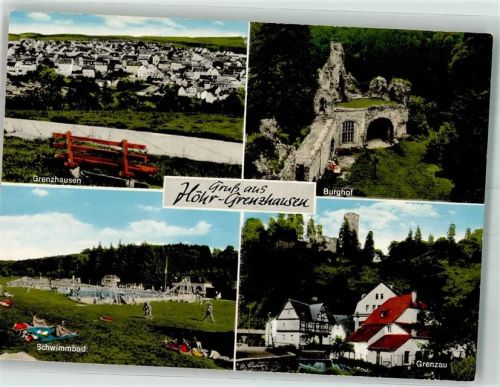 Höhr-Grenzhausen Grenzhausen Grenzau Burghof Burgruine Schwimmbad