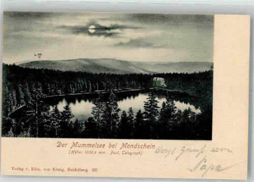 Mummelsee 1903 Der See bei Nacht Verlag Edm. von König 237
