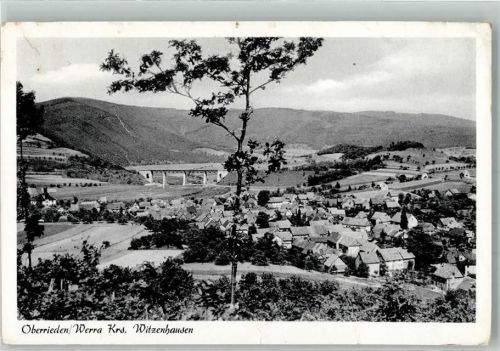 Oberrieden mit Eisenbahnbrücke über die Werra