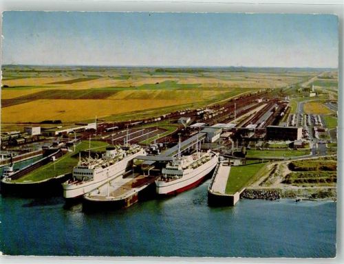 Puttgarden 1972 Fliegeraufnahme Hafen