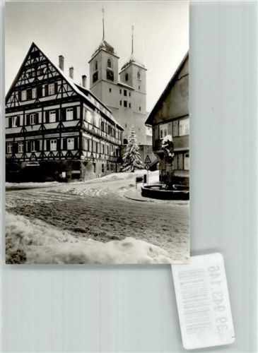 Wiesensteig Spital mit Stiftskirche St. Cyriakus im Winter