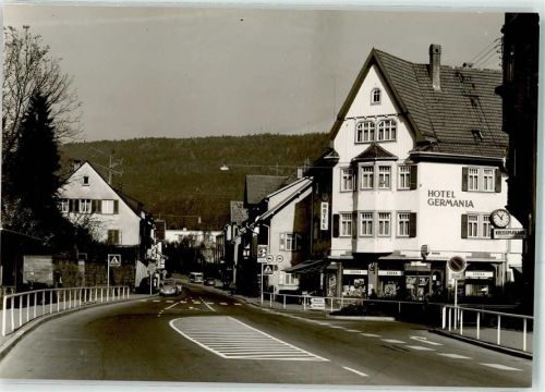 Engden Hotel Germania Geschäft EDEKA Kreissparkasse Auto Ort handschriftlich Foto Original aus Archiv eines Ansichtskartenverlags