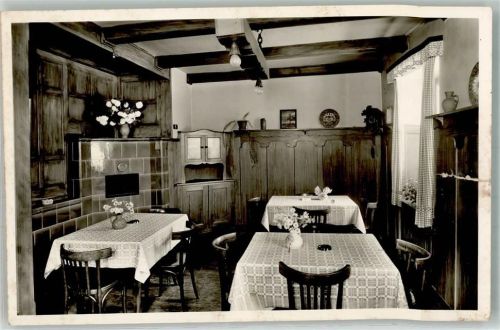 Gresgen 1954 Gasthaus Pension zum Löwen Notopfermarke Berlin Foto AK Einriß