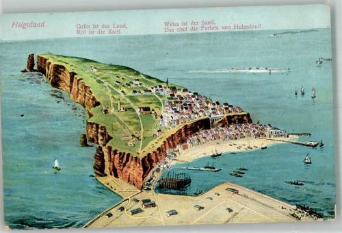 Helgoland Vogelschau der Insel von Süden