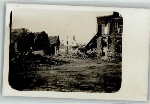 Zerstörte Häuser Kriegsschauplatz Foto AK