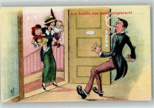 Humor Ehe Frau steht mit Kinder vor der Tür Verlag WS + SB Nr. 580