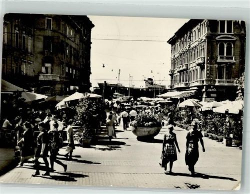 Rijeka 1967 Geschäft Straße Naveca luka na Jadranu