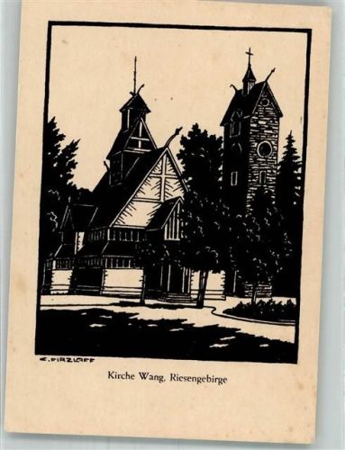 Brückenberg Kirche Wang sign. Firzlaff Werbung Underberg