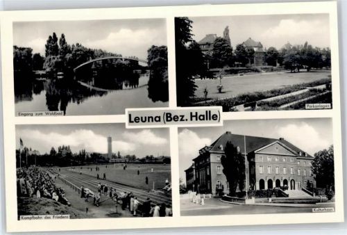Leuna Waldbad, Parkanlagen, Kampfbahn des Friedens, Kulturhaus