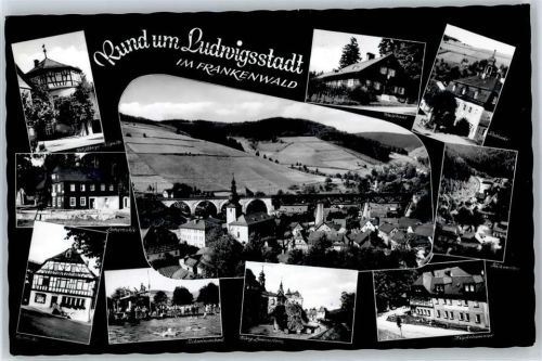 96337 W8642 Ludwigsstadt - Schwimmbad, Kupferhammer, Leinemühle, 100jährige Kapelle, Apotheke, Burg Lauenstein, Falkenstein, Waldhaus, Rathaus