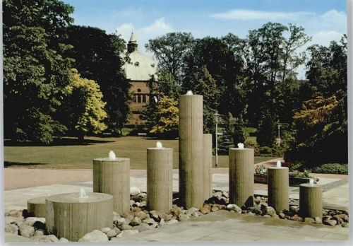 48527 W4460 Nordhorn - Partie im Stadtpark, Blick zur Augustinuskirche