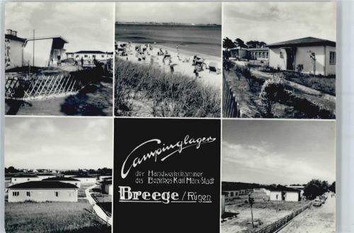 18556 O2338 Breege - Campinglager, Ostseestrand